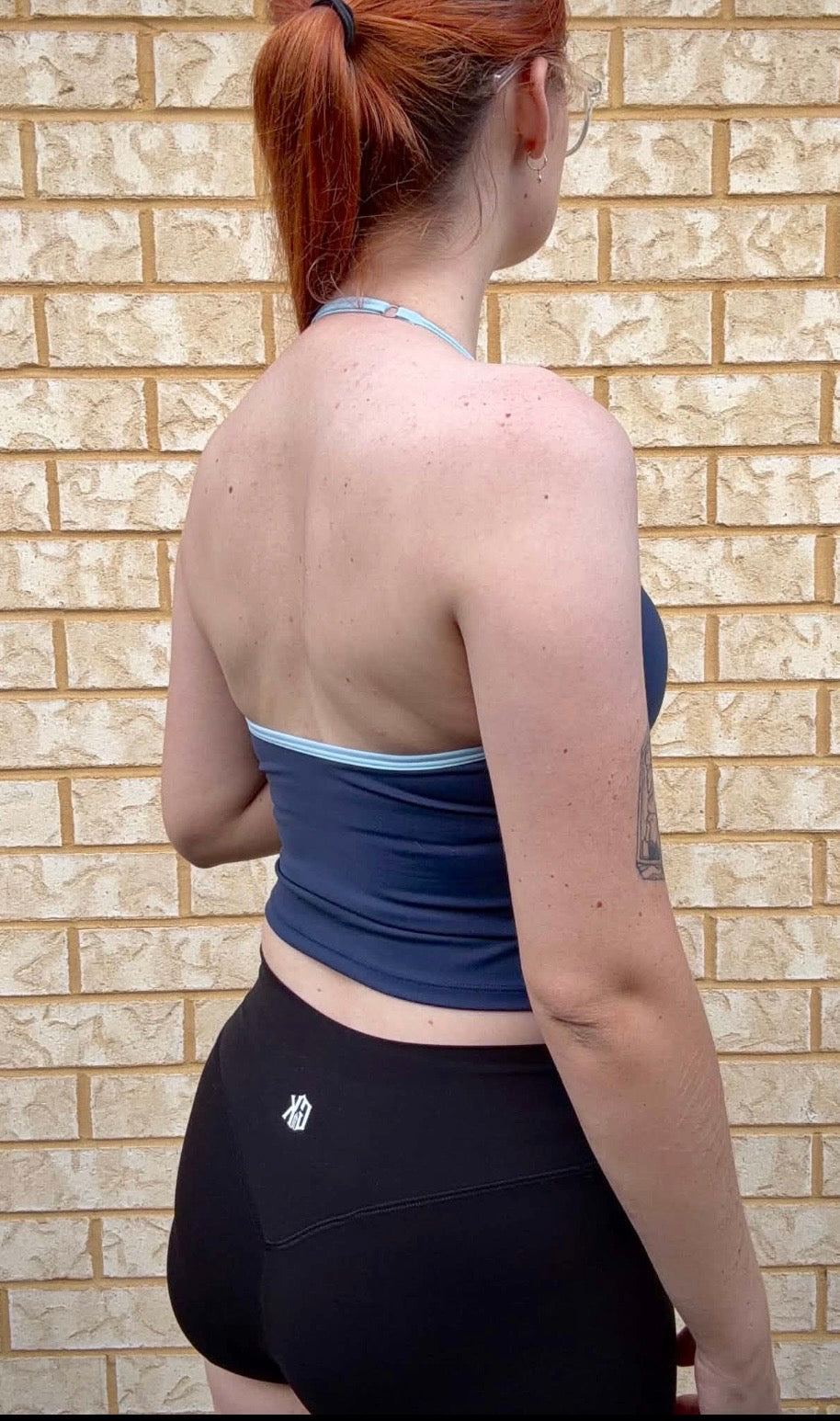 Blue on blue halter