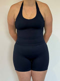 Navy essential scrunch shorts and halter bundle